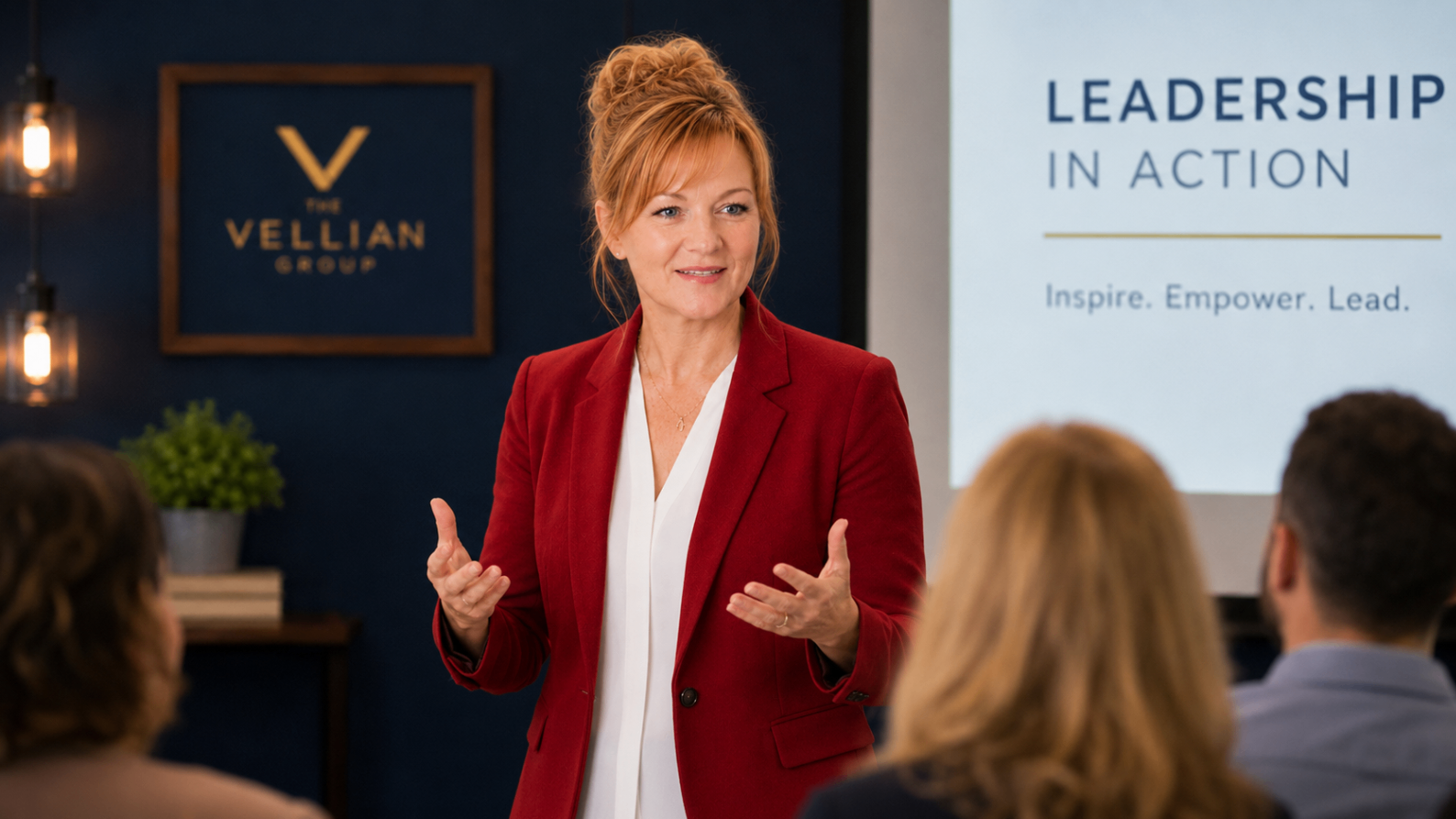 Heather Joy Hill presenting to a professional audience